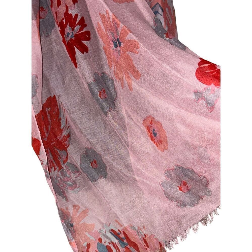 NEW WITH TAGS WOMEN PINK AND RED Premium Soft Flower Floral Print Scarf -‎ - Picture 3 of 6